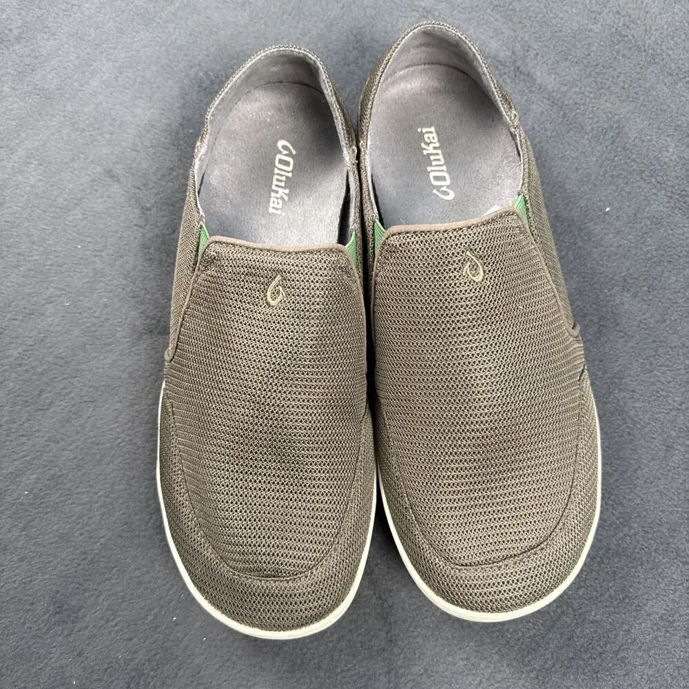 OLUKAI Nohea Mesh Men's 11.5 Slip On Sneakers Lightweight Brown Excellent